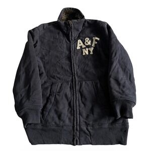 Y2K Abercrombie Fitch Indigo Lake Jacket Navy Womens Large Lined Zip Heavy